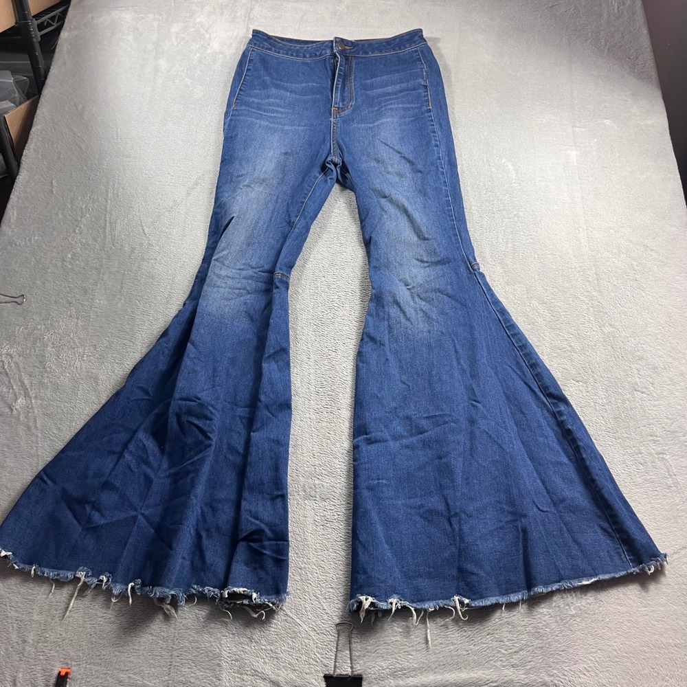 Free People Just Float On Flare Jeans Blue Denim High Rise Bell Bottom W28
